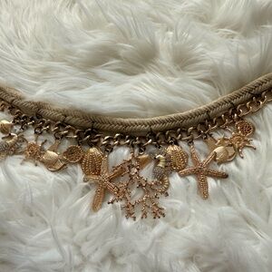 Gold Starfish Charm Choker Necklace
